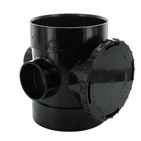 Marley 110mm Straight Access Pipe Solvent Socket / Spigot - Black