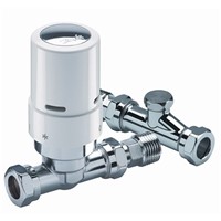 Danfoss RAS-D2 10/15mm Straight Thermostatic Radiator Valve  and Lockshield Valve - White and Chrome Head