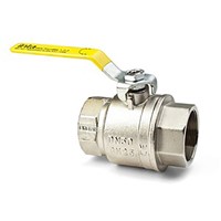 Inta 1 1/2" Female Gas Lever Ball Valve - Yellow Handle