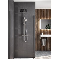 Express Mio Safe Touch Square Dual Outlet Thermostatic Bar Shower Valve & Kit