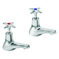 Deva 3/4" Cross Head Bath Taps Chrome - 182X