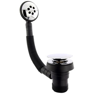 Embrass Peerless 1 1/2" Bath Combination Waste Mushroom Clicker Plug with Overflow Chrome - 202007