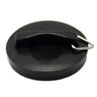 Express 1 3/4" Black Poly Bath Plug - Pack of 2