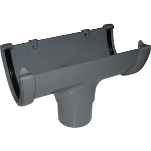 Floplast Hi-Cap 115mm Rainwater 68mm Running Outlet - Grey - ROH1