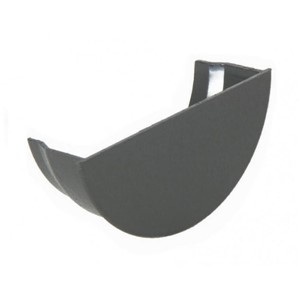 Floplast Half Round 112mm Internal Stopend - Grey - RE2