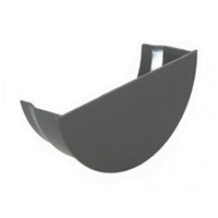 Floplast Half Round 112mm Internal Stopend - Grey - RE2