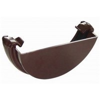 Floplast Half Round 112mm External Stopend - Brown - RE1