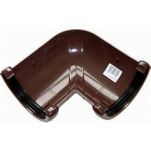 Floplast Half Round 112mm 90 Degree Angle - Brown - RA1