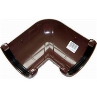 Floplast Half Round 112mm 90 Degree Angle - Brown - RA1