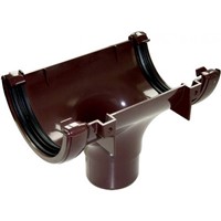 Floplast Half Round 112mm Running Outlet - Brown - RO1