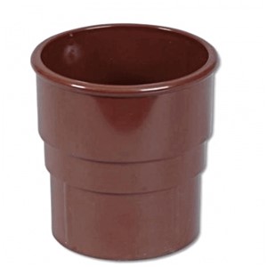 Floplast 68mm Round Downpipe Pipe Socket - Brown - RS1