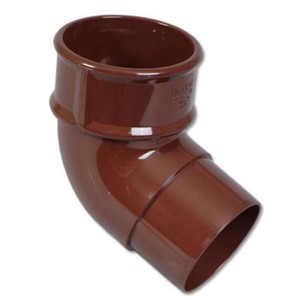 Floplast 68mm Round Downpipe 112.5 Degree Offset Bend - Brown - RB2