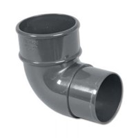 Floplast 68mm Round Downpipe 92.5 degree Offset Bend - Grey - RB1