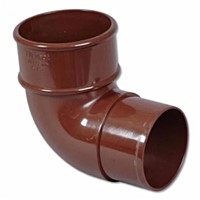 Floplast 68mm Round Downpipe 92.5 Degree Offset Bend - Brown - RB1