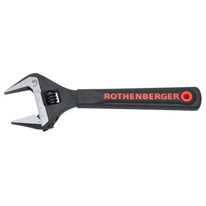 Rothenberger 8" Adjustable Wrench Wide Jaw with Jaw Protectors