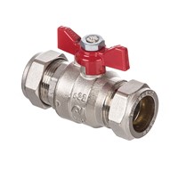 Altecnic 22mm Intaball Butterfly Handle Ball Valve - Red