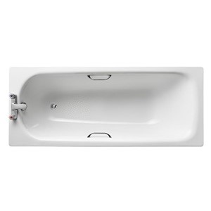 Armitage Shanks Sandringham 21 1700mm x 700mm 2 Taphole Steel Bath with Chrome Plated Grips & Anti-Slip