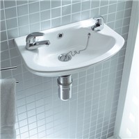 Lecico Atlas 365mm x 225mm 2 Tap Hole Cloakroom Basin