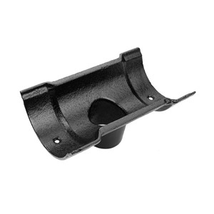 Alumasc Cast Iron Rainwater 113mm Bead Nozzle With Sockets 65mm Drop - Painted