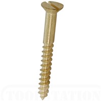 Express 2 1/2" x 12 Brass Counter Sunk Slotted Woodscrew