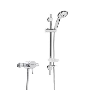 Bristan Prism Thermostatic Exposed Shower Valve with Adjustable Riser Kit - Chrome