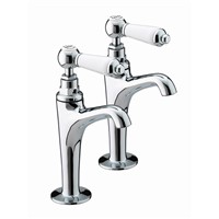 Bristan Renaissance High Neck Pillar Sink Taps - Chrome