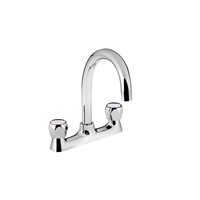 Bristan Club Deck Sink Mixer with Metal Heads Chrome