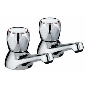 Bristan Club Bath Taps with Metal Heads Chrome