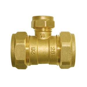 Express Compression Copper Reduced Tee 22 x 15 x 22mm