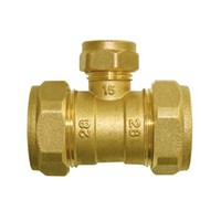 Express Compression Copper Reduced Tee 22 x 15 x 22mm