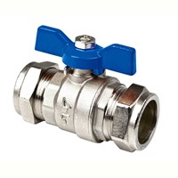 Inta iball 22mm Compression Ball Valve - Blue Butterfly Handle