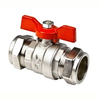 Inta iball 22mm Compression Ball Valve - Red Butterfly Handle