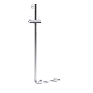 Coram Boston 90 Degree Right Hand Safety Shower Bar Polished Stainless Steel