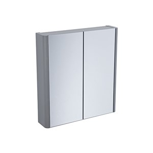 Sensations Corfe Double Door Mirrored Cabinet - Stone Grey