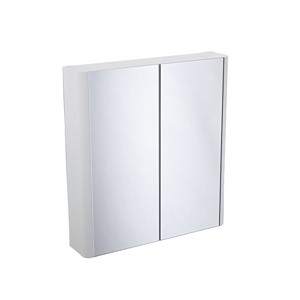 Sensations Corfe Double Door Mirrored Cabinet - Gloss White