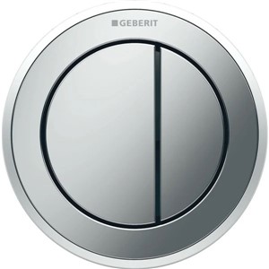 Geberit Type 10 Pneumatic Remote Flush Actuation for Dual Flush Matt Chrome / Gloss Chrome