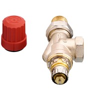 Danfoss RA-N 15 1/2" Horizontal Angled Radiator Valve Body with Pre-Setting for 2 Pipe Systems