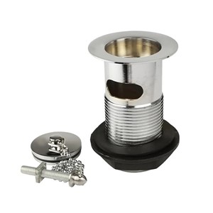 Epson Brass Body Slotted Basin Waste, Plug, Chain & Stay - Chrome - 368159