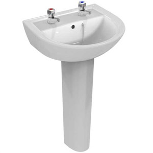 Armitage Shanks Sandringham 21 50cm Pedestal Basin 2 Tap Hole