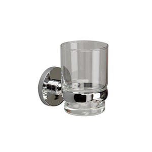 Inspirations Lily Clear Glass Tumbler Holder Chrome