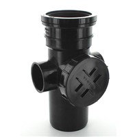 Express Pushfit Soil 110mm Socket / Spigot Access Pipe - Black