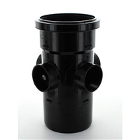 Express Pushfit Soil 110mm Socket / Spigot 4 x 50mm Closed Boss Pipe - Black