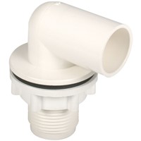 Express Overflow 3/4" Bent Tank Connector - White