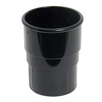 Floplast 68mm Round Downpipe Pipe Socket - Black - RS1