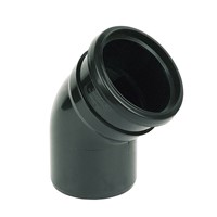 Floplast Ring Seal Soil 135 Degree Bend Socket / Spigot - Black