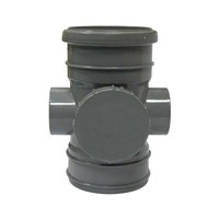 Floplast Ring Seal Soil 110mm Access Pipe Socket / Solvent - Grey