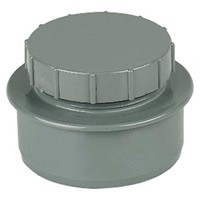 Floplast Ring Seal Soil 110mm Screwed Access Cap - Grey