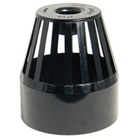 Floplast Ring Seal Soil 110mm Vent Terminal - Black