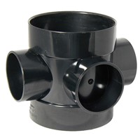 Floplast Ring Seal Soil 110mm Short Boss Pipe - Black