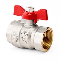 Inta iball 1" Female Ball Valve - Red Butterfly Handle